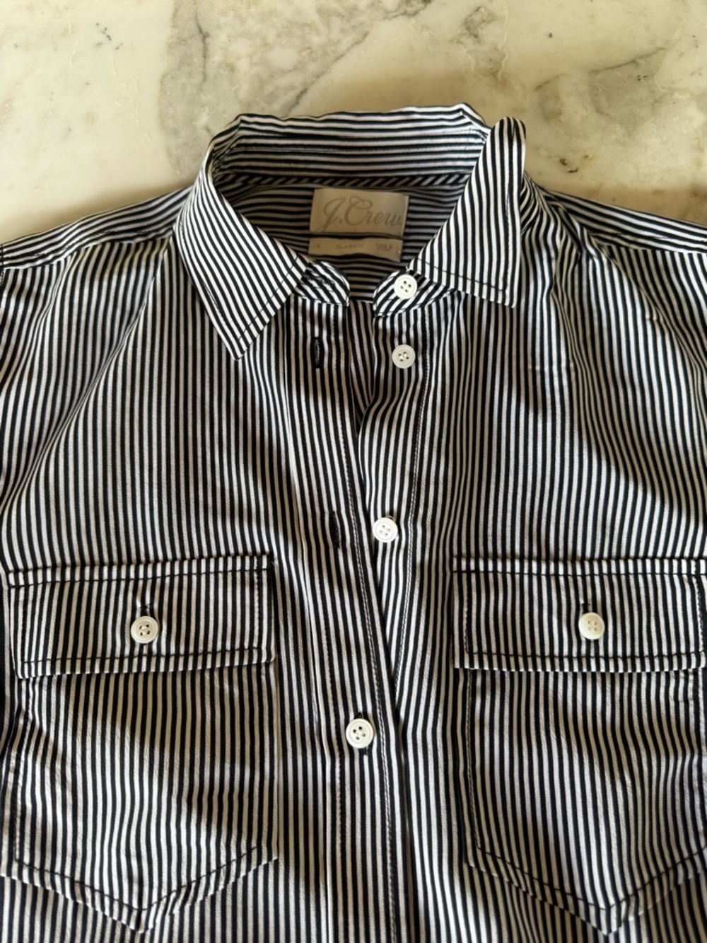 J. Crew women’s silk Black & White Striped blouse